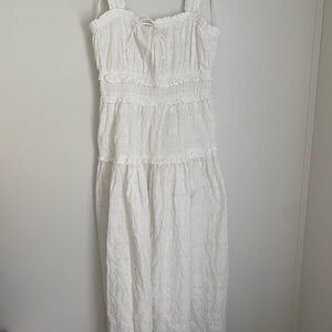 NWT GAP x Doen White Ruffled Tiered Maxi Dress